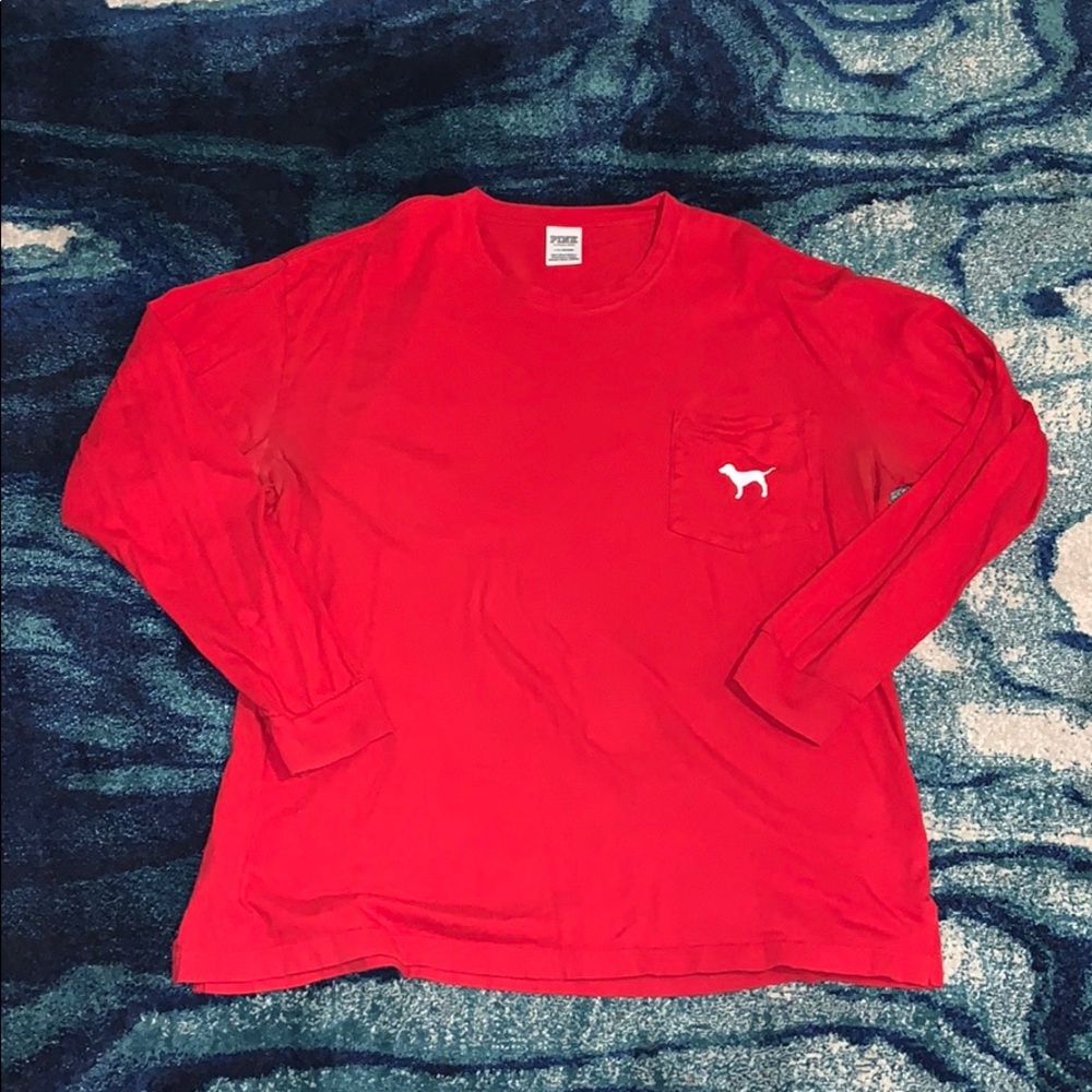 RED LONG SLEEVED PINK SHIRT!!!